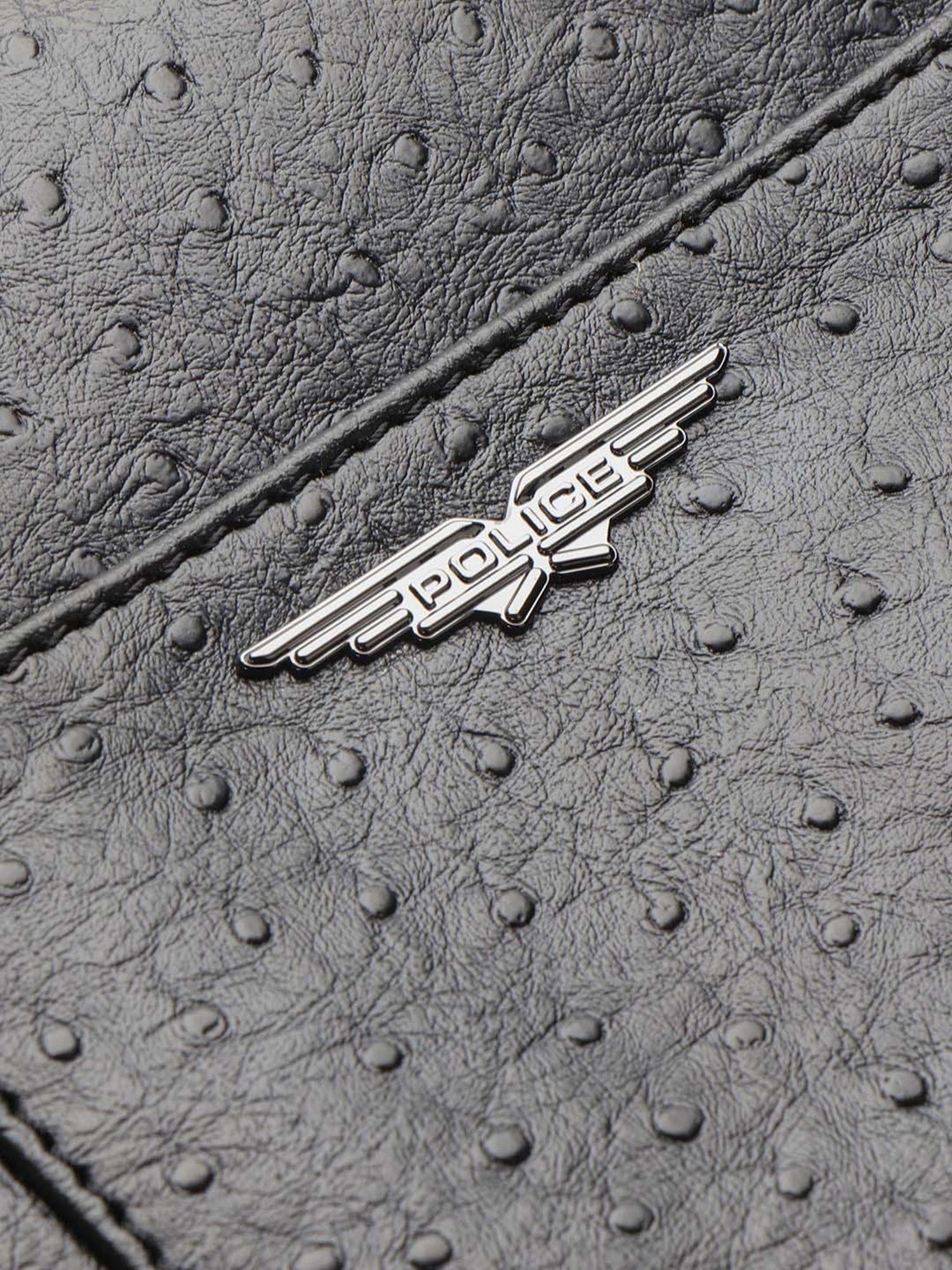 Police Black Textured Medium Cross Body Bag