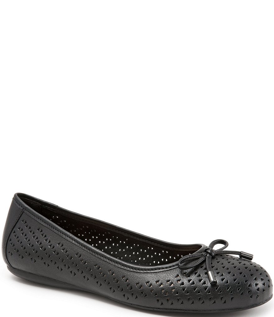 SoftWalk Napa Laser Perforated Bow Detail Ballerina Flats