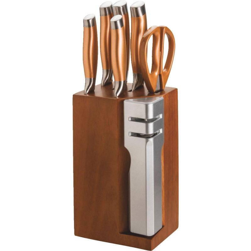 Stainless Steel Blade Knife Set with Block (7-Piece)