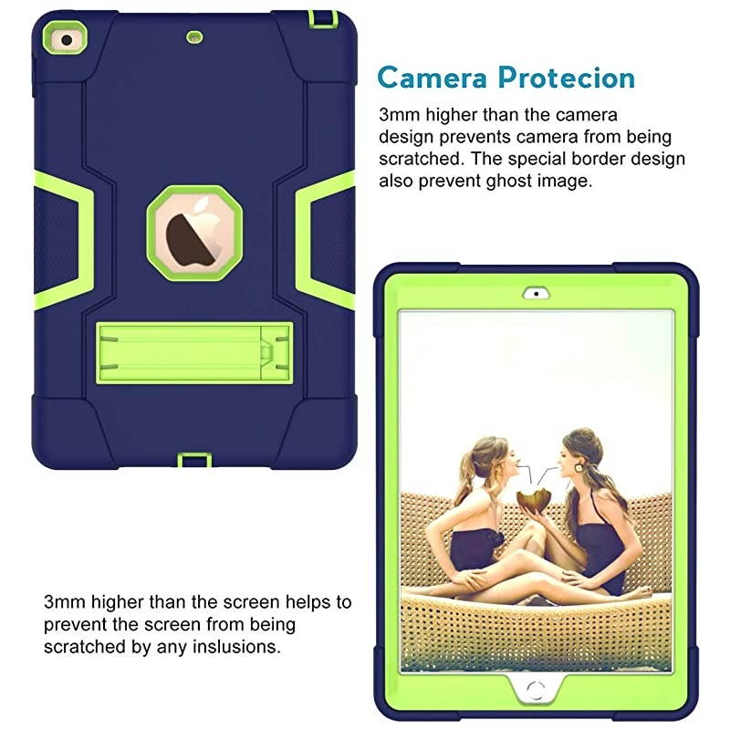 iPad 7th Generation CaseiPad 102 2019 CaseSlim Heavy Duty Shockproof Rugged Protective Case with Builtin Stand for New Apple iPad 7th Generation 102inch 2019 ReleaseNavy Blue
