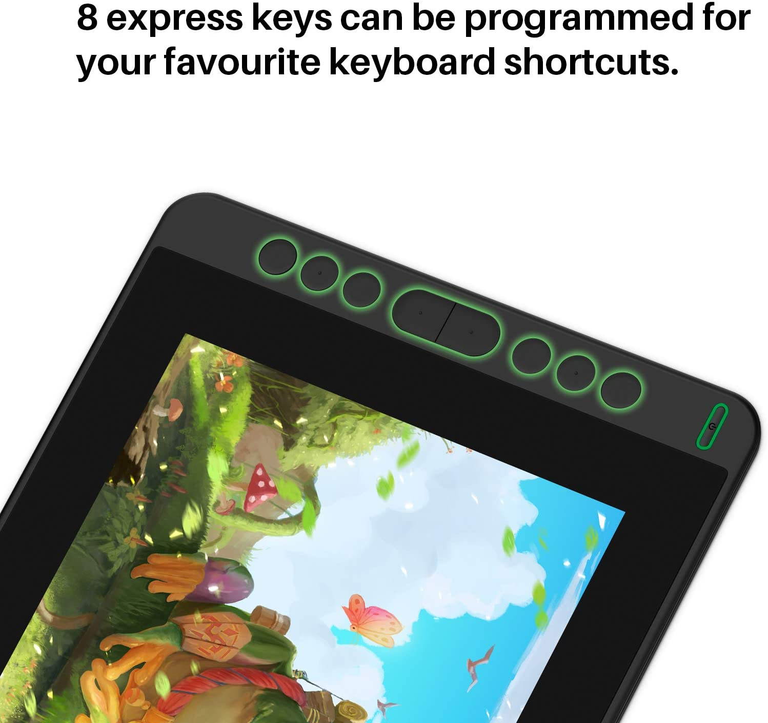 2021 HUION KAMVAS 12 Full Laminated Graphics Drawing Tablet with Screen Android Support Battery-Free Stylus Tilt 20 Pen Nibs, Black