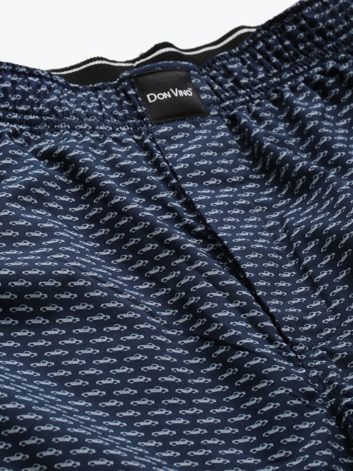 Don Vino Navy Printed Cotton Boxer Shorts