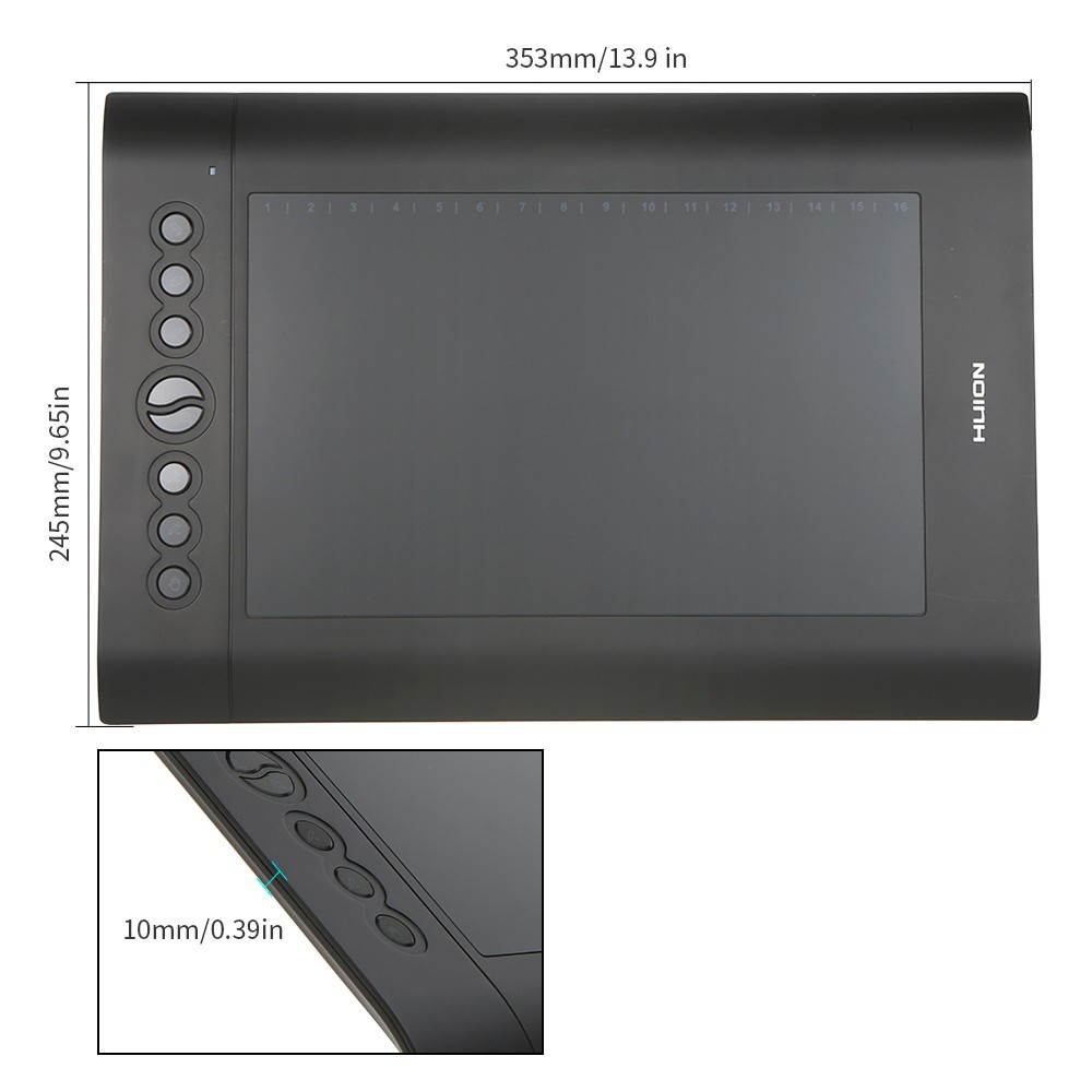 Huion USB Graphics Drawing Tablet Upgraded H610 PRO V2 Pad Art Digital Handwriting Drawing Board with Battery-free Pen