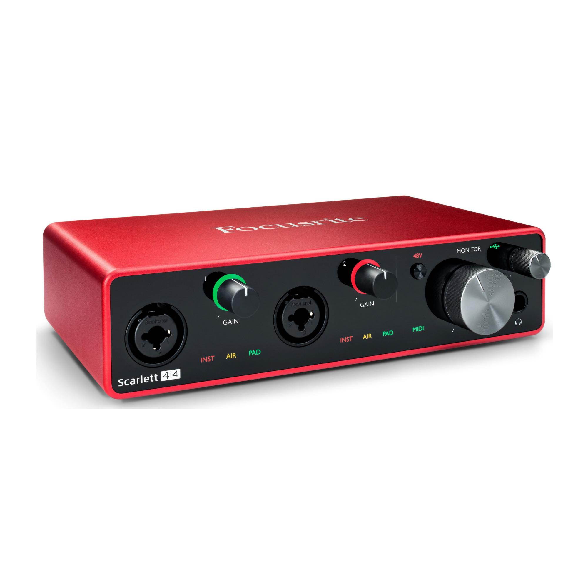 Focusrite Scarlett 4i4 3rd Gen 4x4 USB Audio Interface + Headphones & XLR Cables