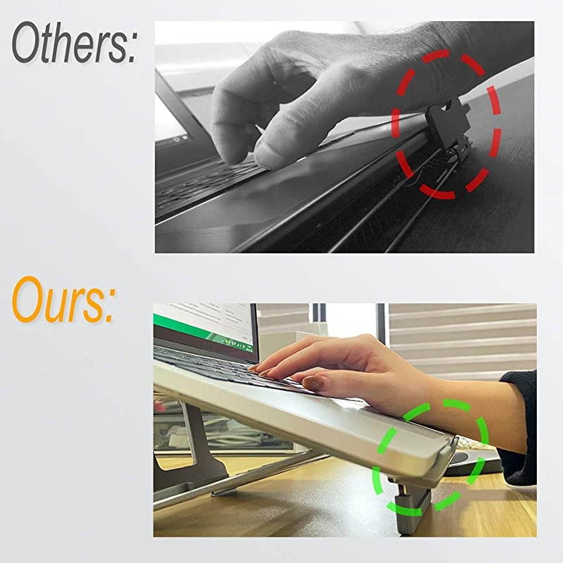 in 1 Laptop Notebook Stand 9 Angles 3 Folding Modes Portable Ergonomic Angled Laptop Aluminum Stand Adjustable Height Laptop Holder with SlideProof Silicone for Laptop 10~156Space Gray