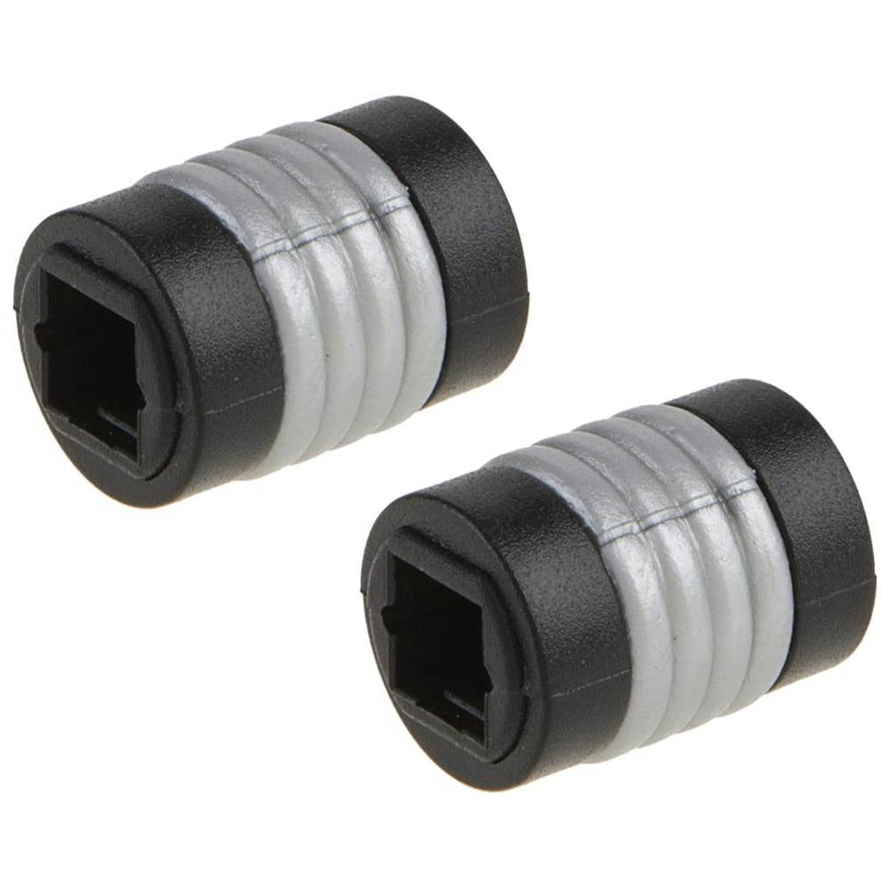 Optical Toslink Female to Female Extention Cable Coupler Adapter, Black (2 Pack)