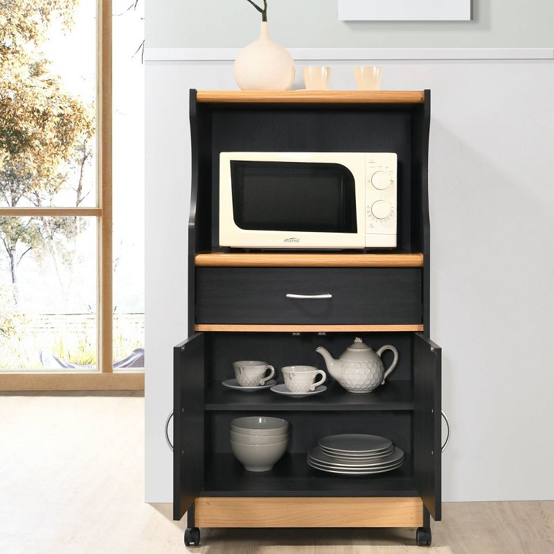 Kitchen Cart Black/Pale Cream - Hodedah