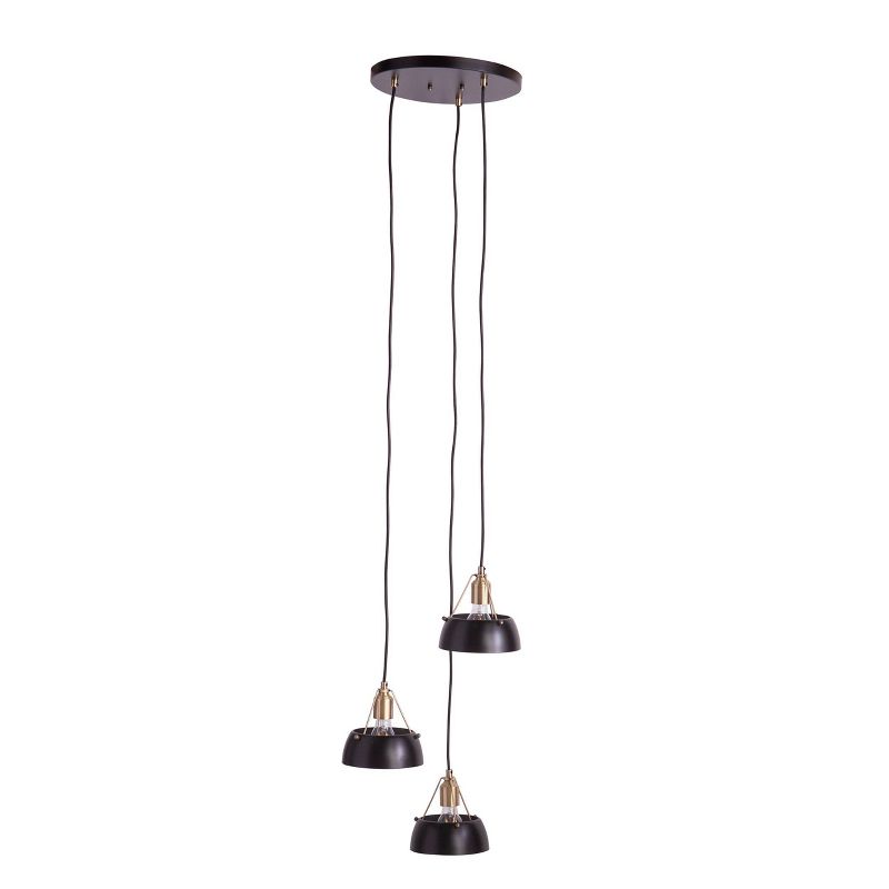 7" - 60" Renee 3 Cluster Pendant Light Black - Aiden Lane
