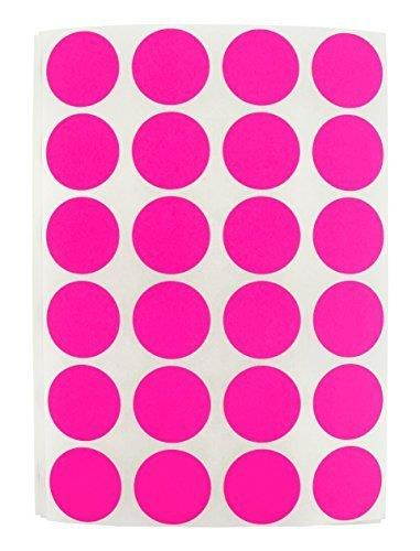 ChromaLabel 3/4 inch Color-Code Dot Labels on Sheets | 1,008/Pack (Fluorescent Pink)