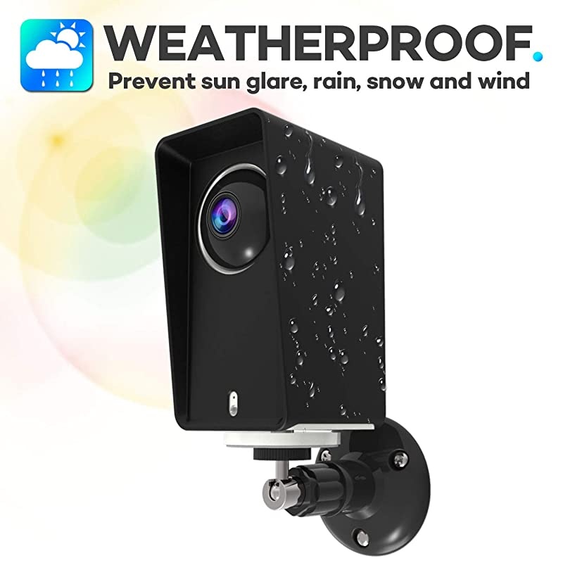 Cam Pan Protective Case with Wall Mount Bracket Weather Proof Adjustable for Indoor and Outdoor AntiSun Glare and UV Protection Very Easy to Install Black