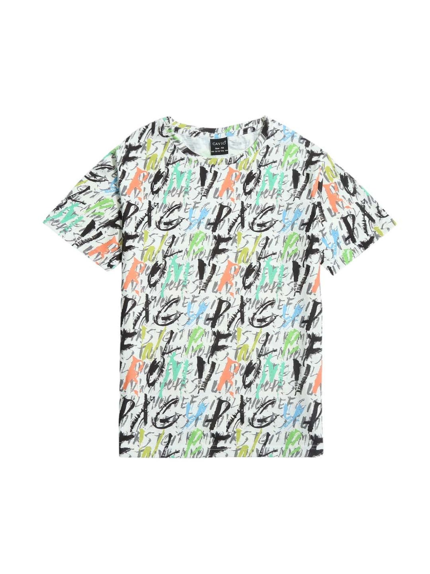 Cavio Kids Multicolor Cotton Printed T-Shirt
