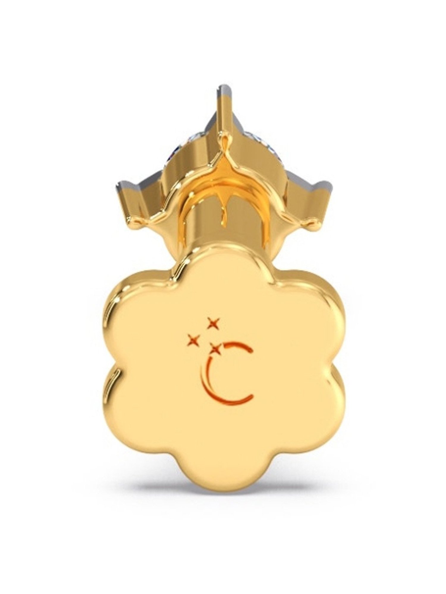 Candere by Kalyan Jewellers 18k Yellow Gold & Diamond Nosepin for Women