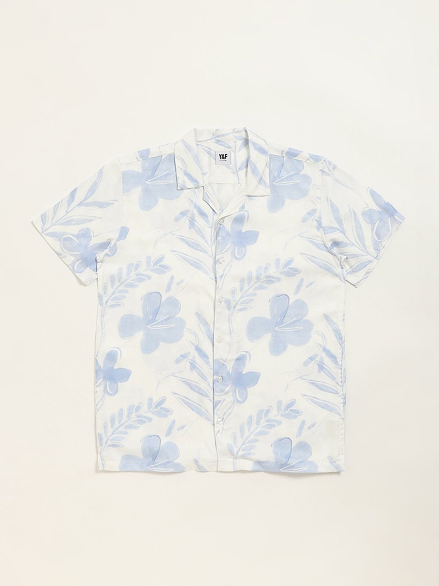 Y&F Kids by Westside Blue Floral Pattern Shirt