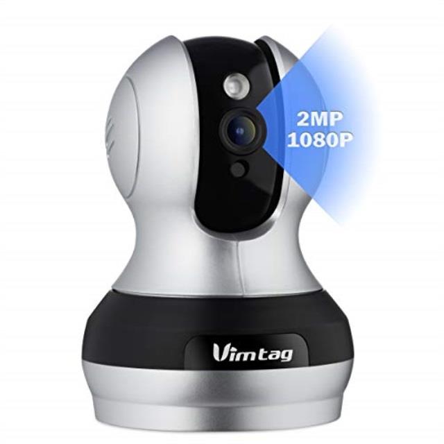 Vimtag VT-361 Super HD WiFi Video Monitoring Surveillance Security Camera, Plug/Play, Pan/Tilt with Two-Way Audio & Night Vision