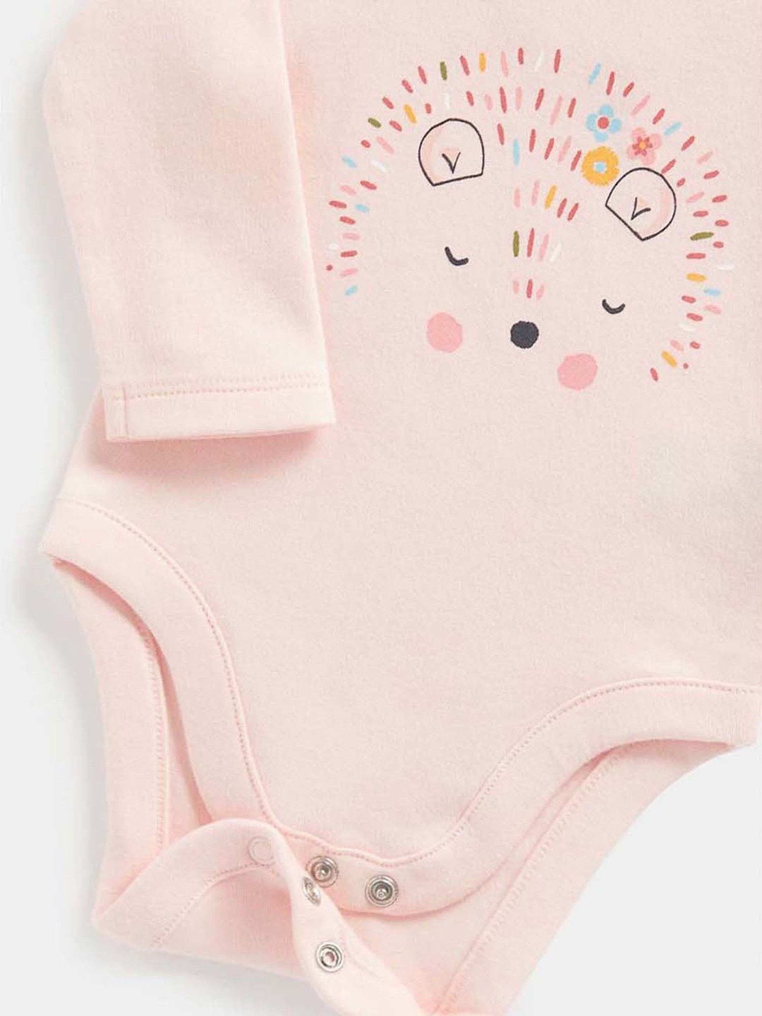 Mothercare Kids Pink Cotton Printed Full Sleeves Bodysuit