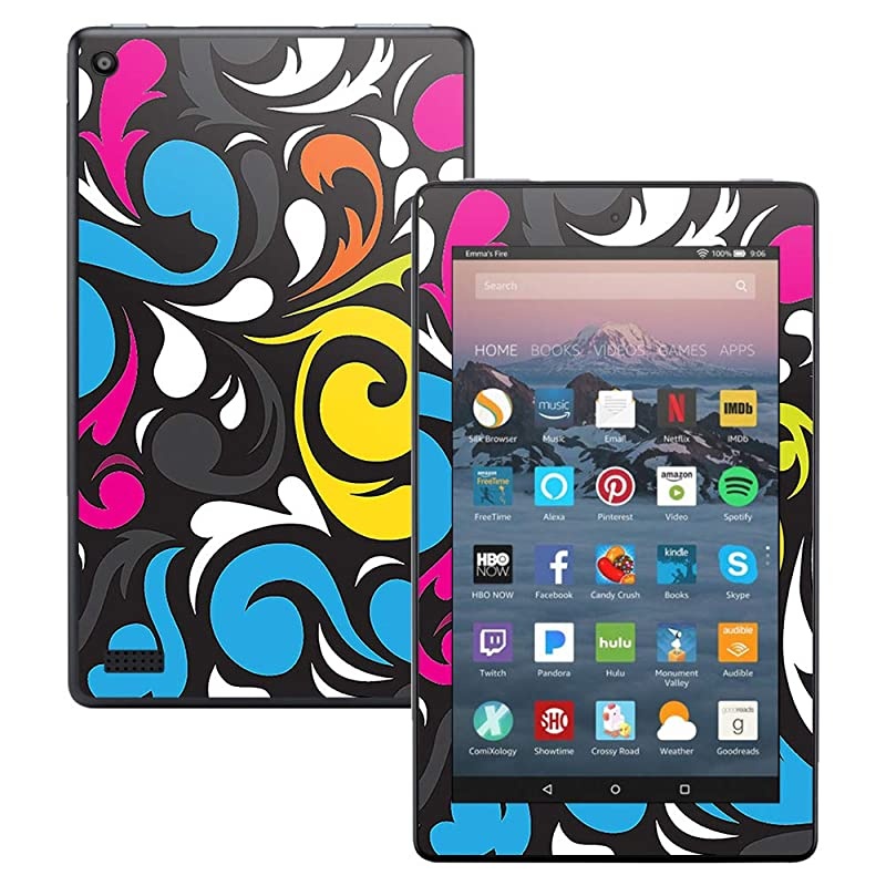Skin Compatible with  Kindle Fire 7 (2017) - Swirly | Protective, Durable, and Unique Vinyl Decal wrap Cover | Easy to Apply, Remove, and Change Styles | Made in The USA