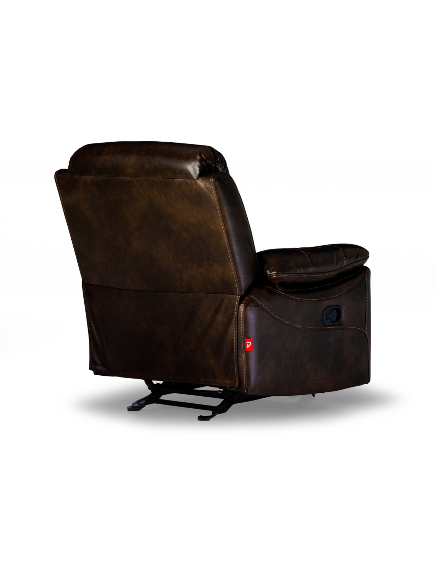 Durian Patterson Dark Brown Nappa Aire Leather Reliner Sofa