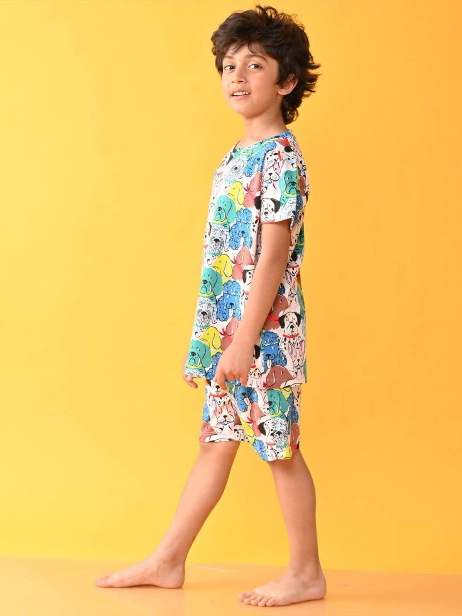 Nite Flite Boys Multicolor Cotton Printed T-Shirt & Pyjama