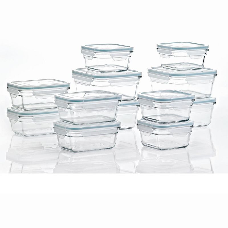 Glasslock 24 Piece Oven Microwave Safe Glass Food Storage Containers Set w/ Lids