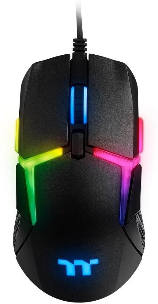 thermaltake level 20 rgb gaming mouse (gmo-lvt-wdoobk-01), black