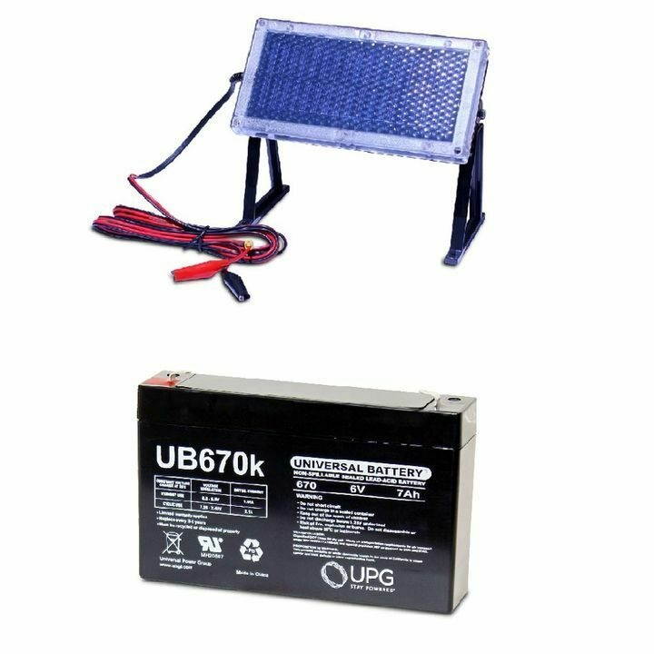 NEW UPG UB670 6V 7AH Replacement Yuasa EL701 & 6V Solar Panel Charger