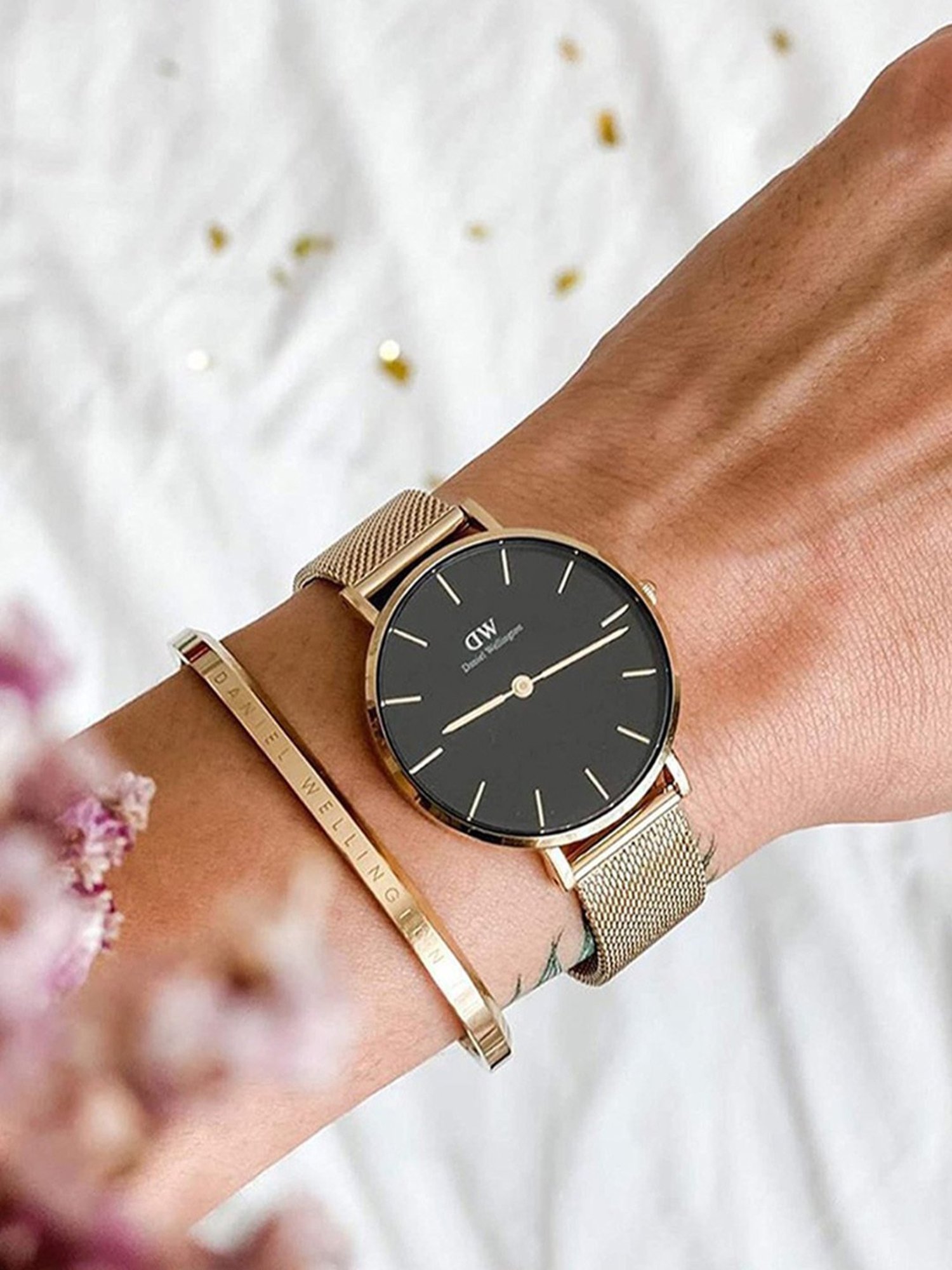 Daniel Wellington DW00100347 Petite Evergold Analog Watch for Women