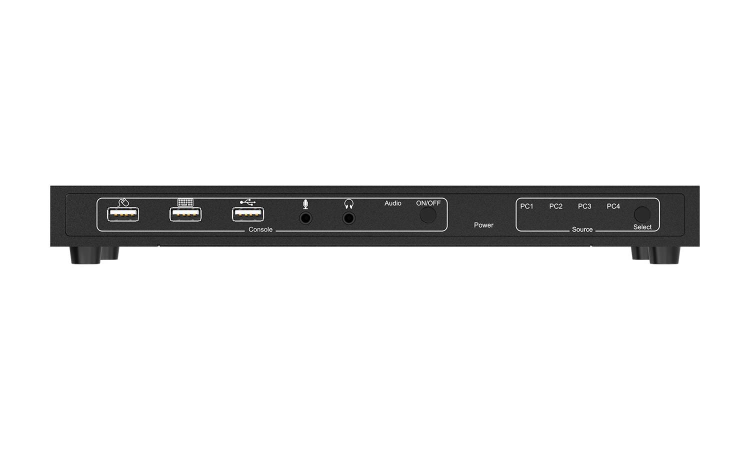 BZBGEAR 4x1 KVM Switch with USB2.0 Ports for Peripherals and 3.5mm Jacks for Audio Support