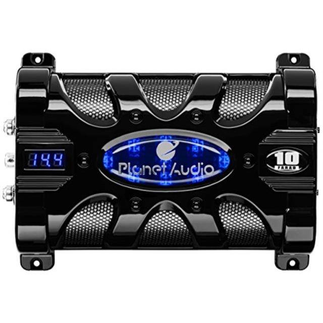planet audio pc10f 10 farad car capacitor for energy storage to enhance bass demand from audio system