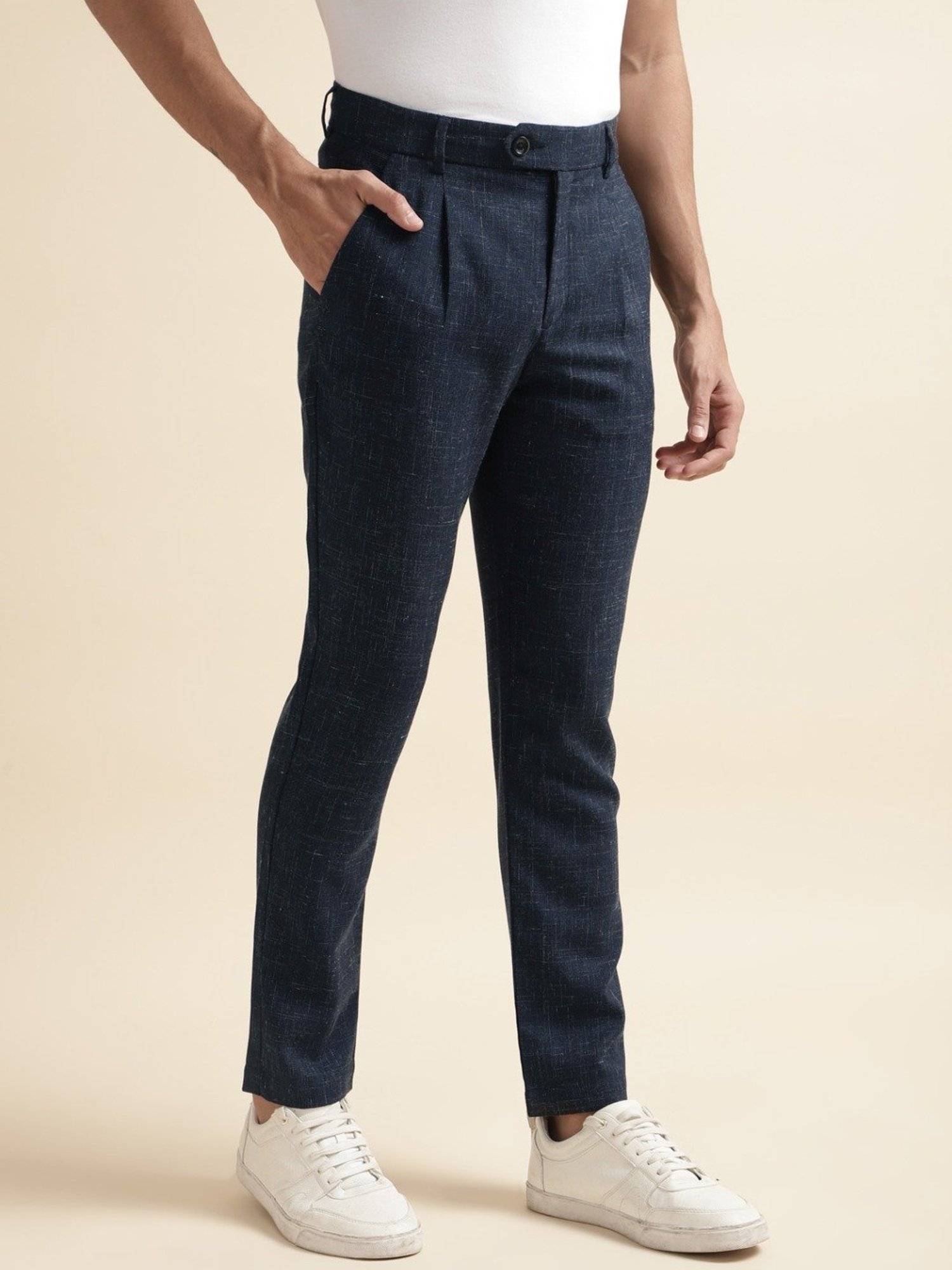 WES Casuals by Westside Olive Relaxed-Fit Mid-Rise Cotton Blend Joggers