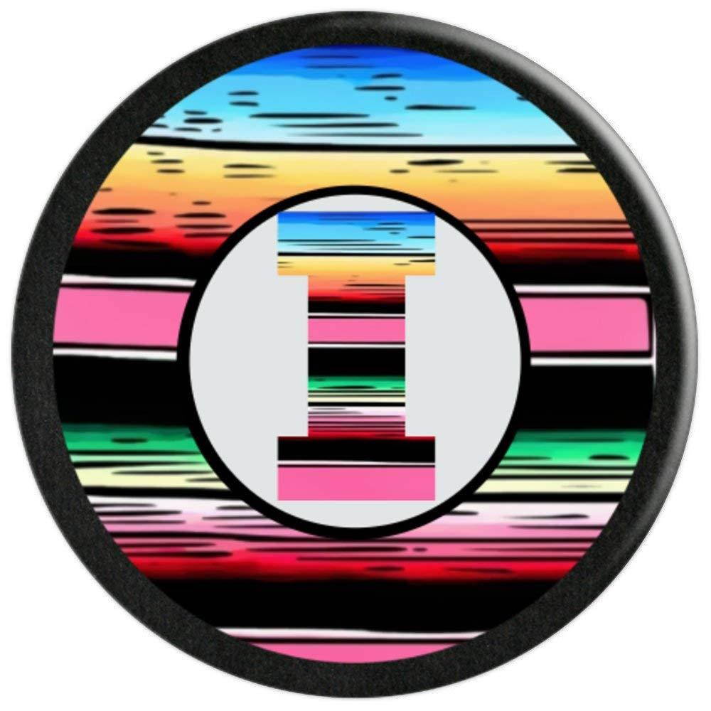 Monogram Initial I Striped Pattern Cute Gift PopSockets Grip and Stand for Phones and Tablets