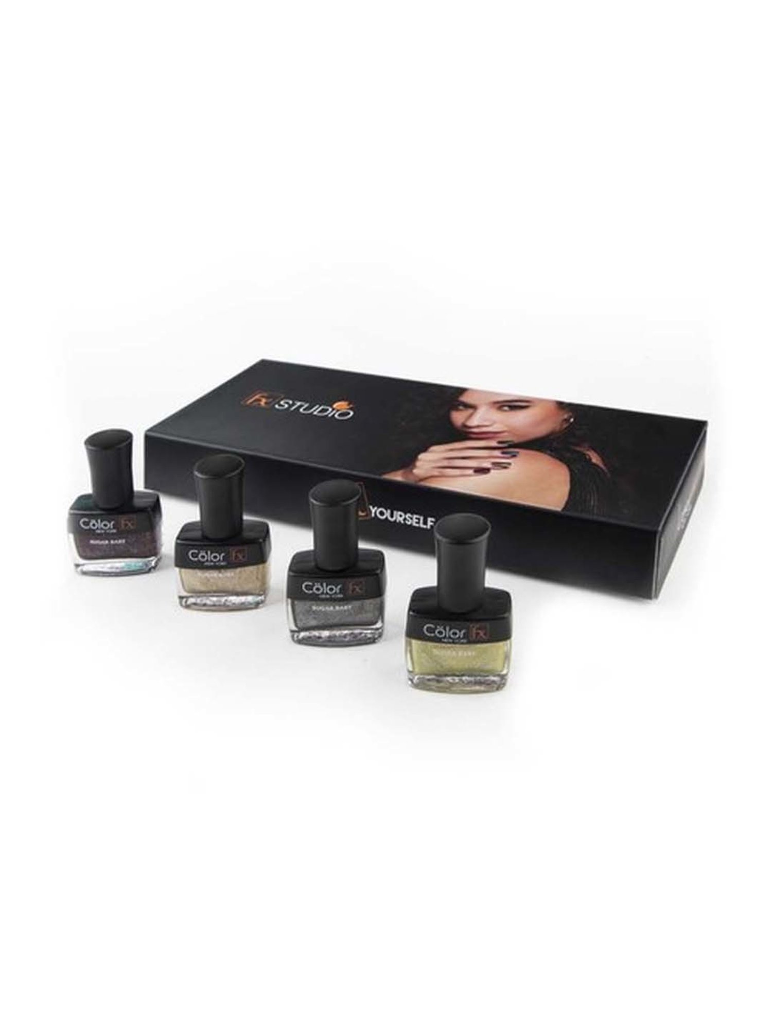 Color Fx Nail Fix Cure-In Mask, Moisturizer, Nail Enamel Remover & Nail Buffer Combo, Pack of 4