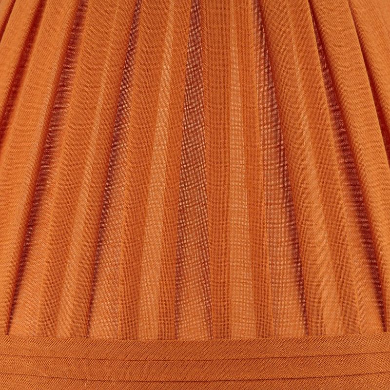Springcrest Burnt Orange Linen Box Pleat Medium Empire Lamp Shade 7" Top x 14" Bottom x 11" Slant x 11" High (Spider) Replacement