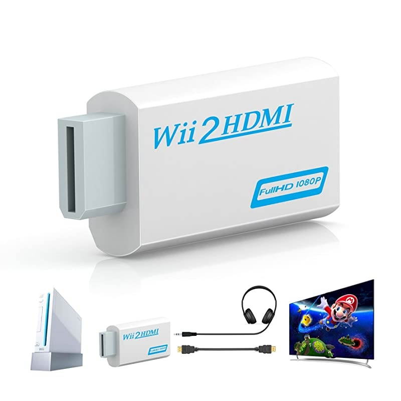 Wii to hdmi Converter,  wii to hdmi Adapter, wii to hdmi1080p 720p Connector Output Video & 3.5mm Audio - Supports All Wii Display Modes