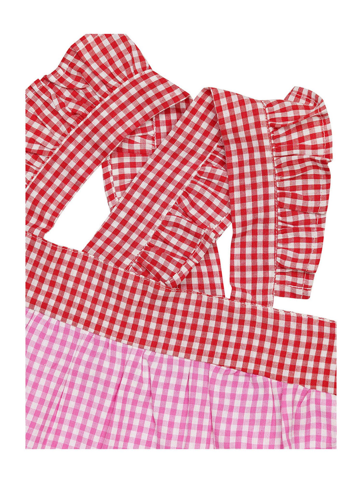 H by Hamleys Girls Multicolor Checks A Line Dress