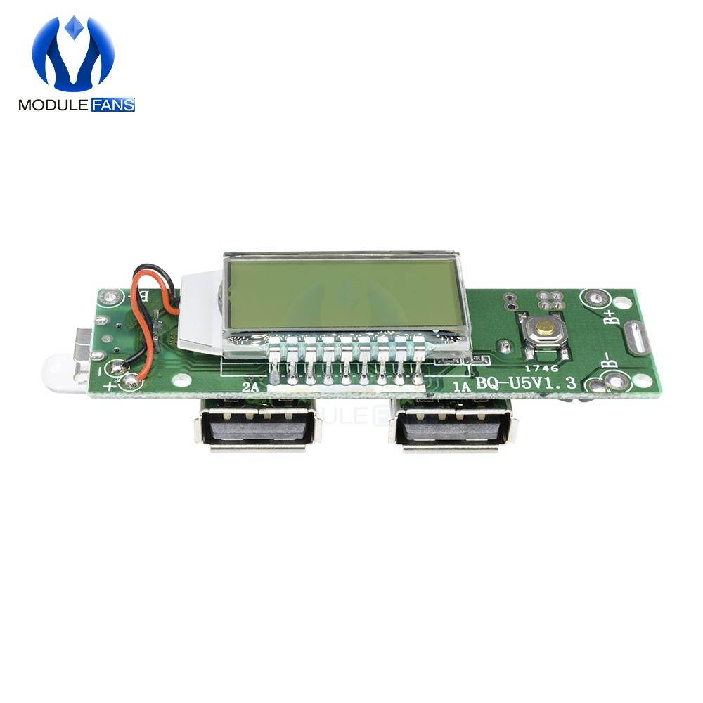 Double Dual USB Mobile Power Bank Charger Module Digital LCD Display 18650 Lithium Battery Charging Board For Phone 5V 1A 2A