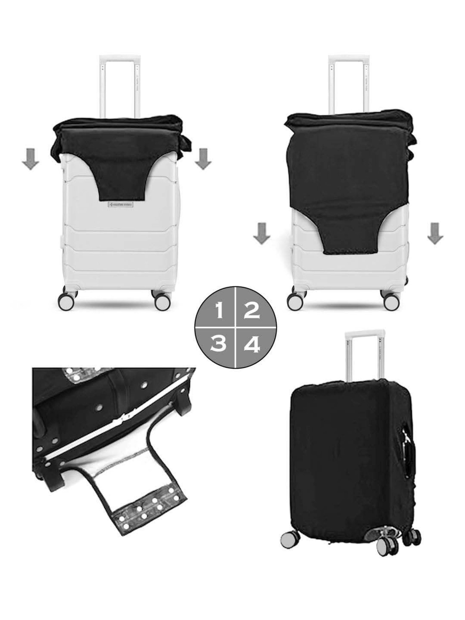 Nasher Miles Polyester 55 cm (20 Inch) Small Protective Luggage Cover - Block Design