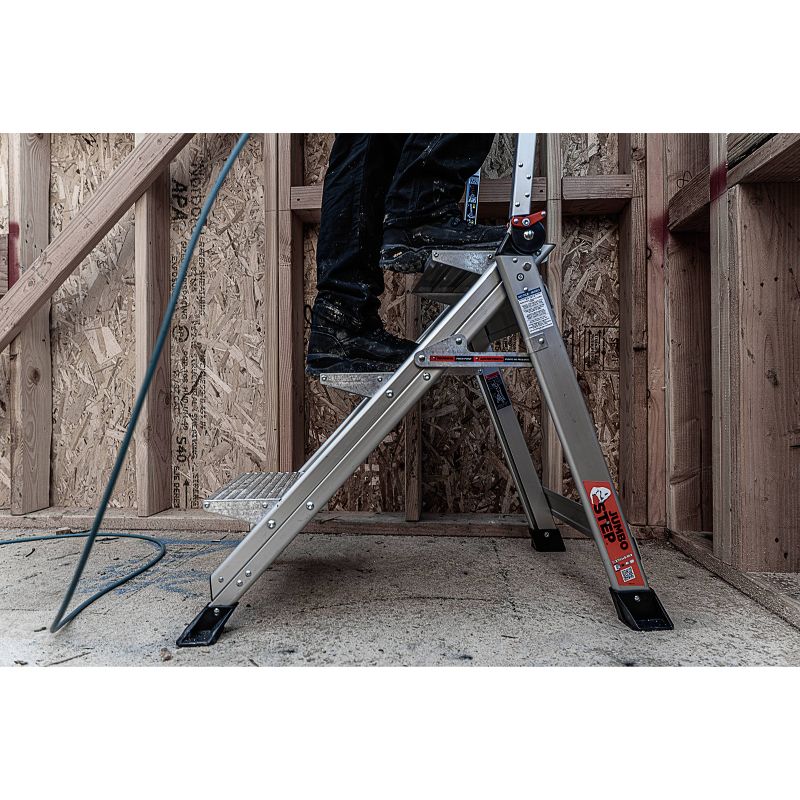 Little Giant Ladder Systems 3-step ANSI Type IAA 375lb Aluminum Stepstool with handrail Gray