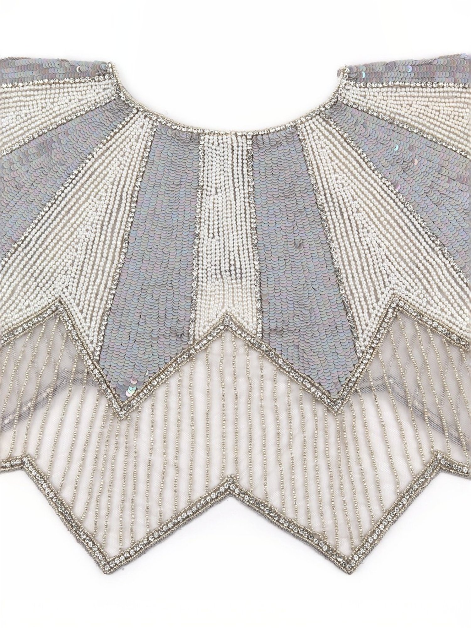 Odette Grey Embellished Fancy Short Cape