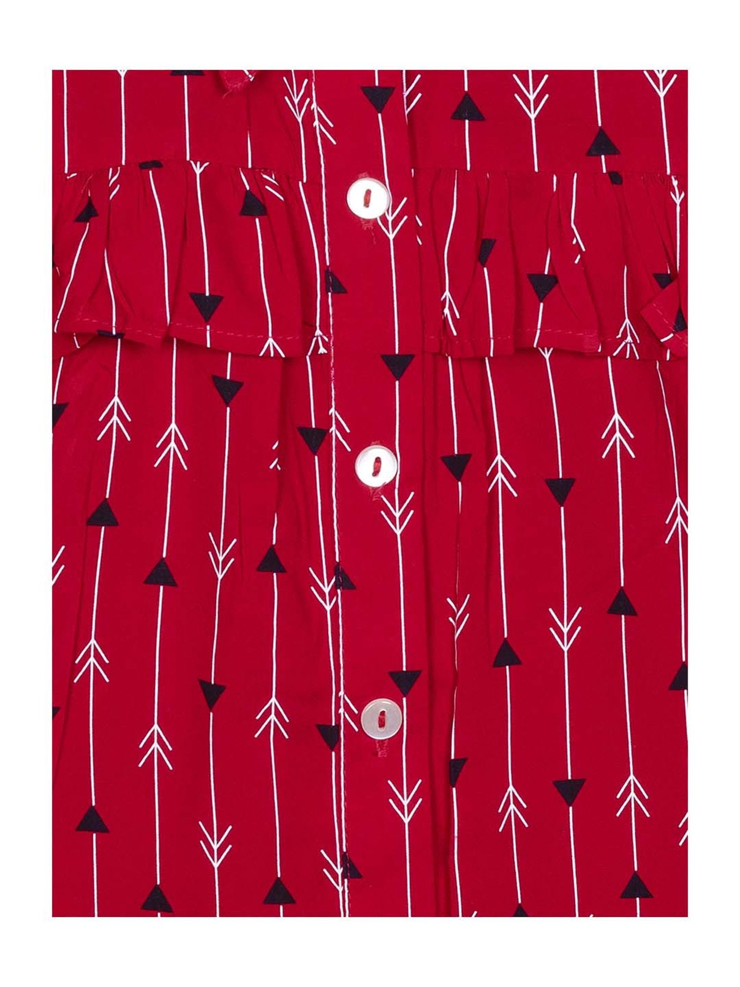 Budding Bees Kids Red Printed Dress