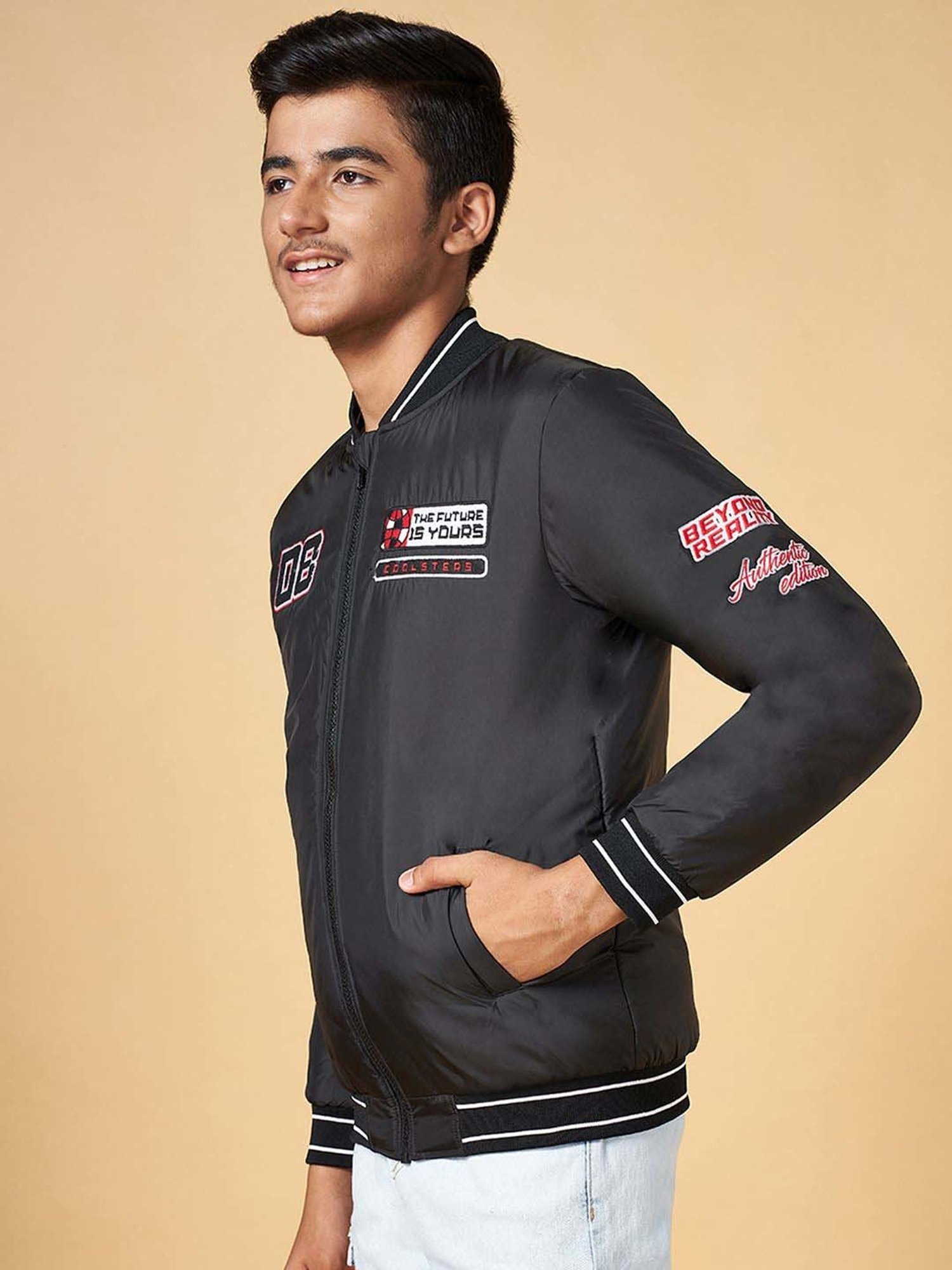 Coolsters by Pantaloons Kids Black Printed Full Sleeves Jacket