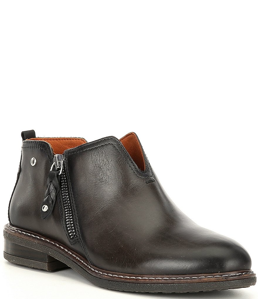 Pikolinos Aldaya Side Zip Leather Block Heel Booties