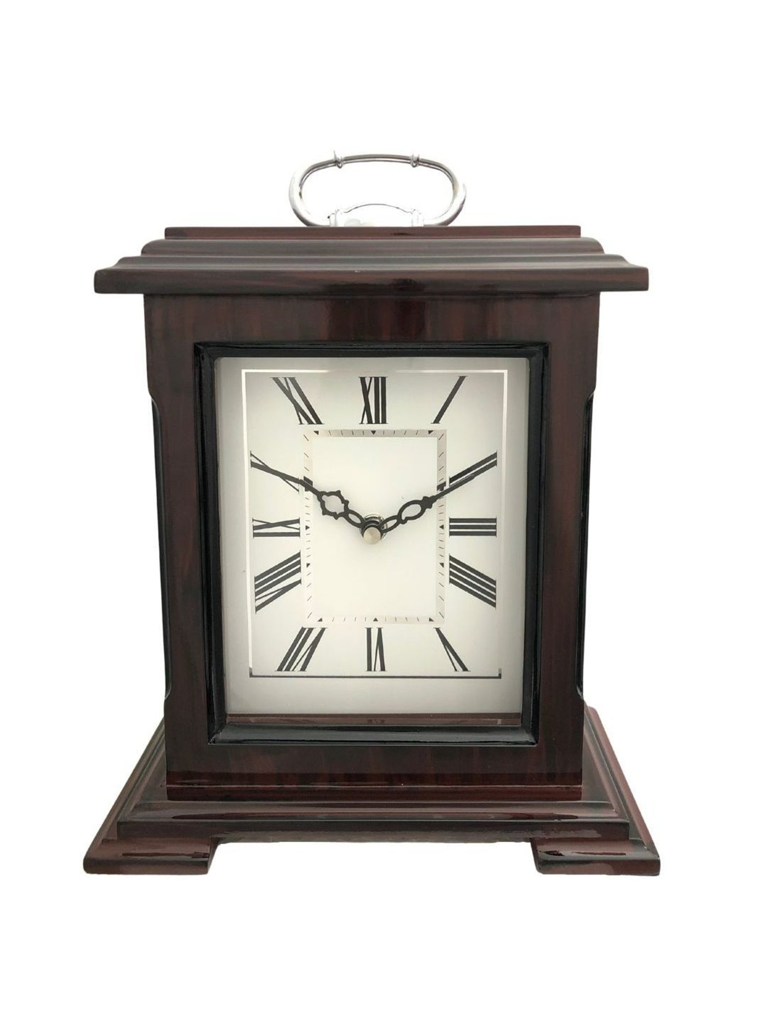 CHRONIKLE Rectangular Rosewood Brown Wood Table or Desk Clock