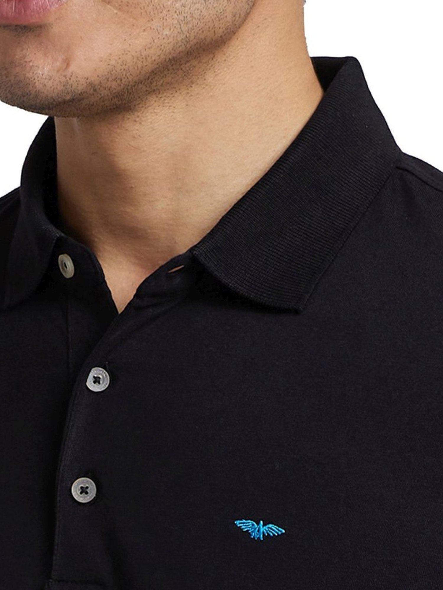 Park Avenue Black Slim Fit Polo T-Shirt