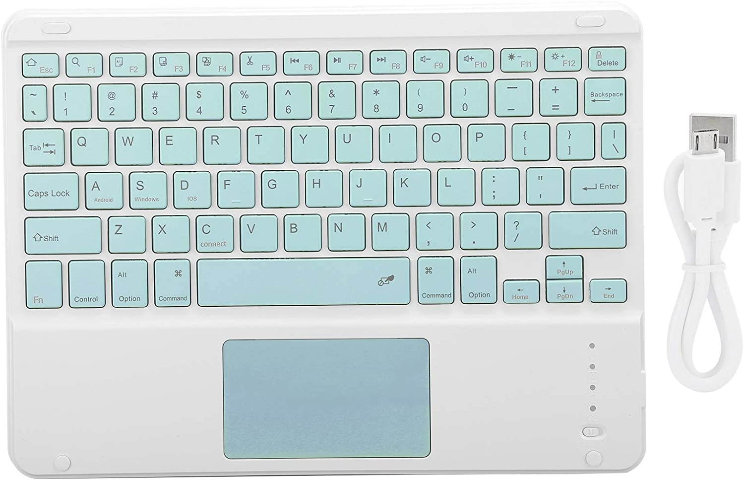 Universal Wireless Bluetooth Keyboard, Mobile Phone Computer Keyboard with Touch Rechargeable, Ultra-Thin, Bluetooth 3.0 Connection, Compatible with Windows, iOS, Android(Green)