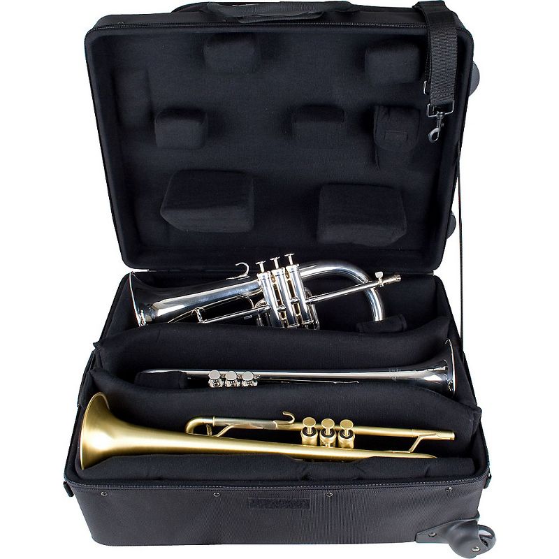Protec IP301QWL iPAC Quad Trumpet Case with Wheels IP301QWL Black