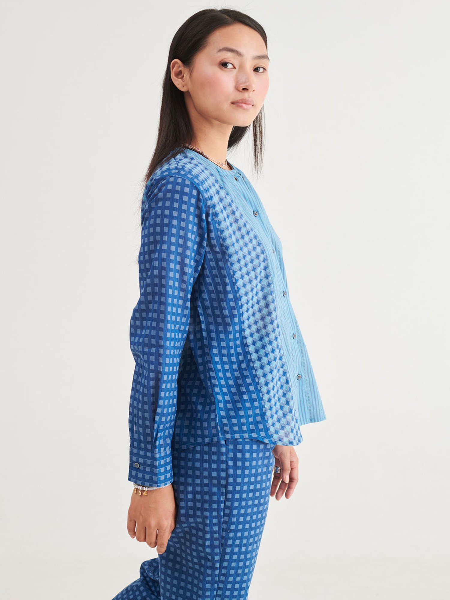 Prakriti Jaipur Indigo Checks Co-Ord Set