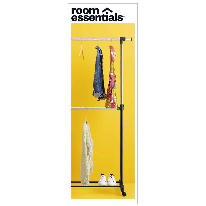 Adjustable Double Rod Garment Rack Black - Room Essentials™