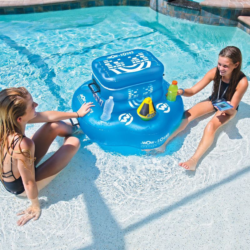 WOW Watersports Inflatable 30 Qt 30 Can Heavy Duty Pool Lake Floating Beverage Drink Cooler, Blue