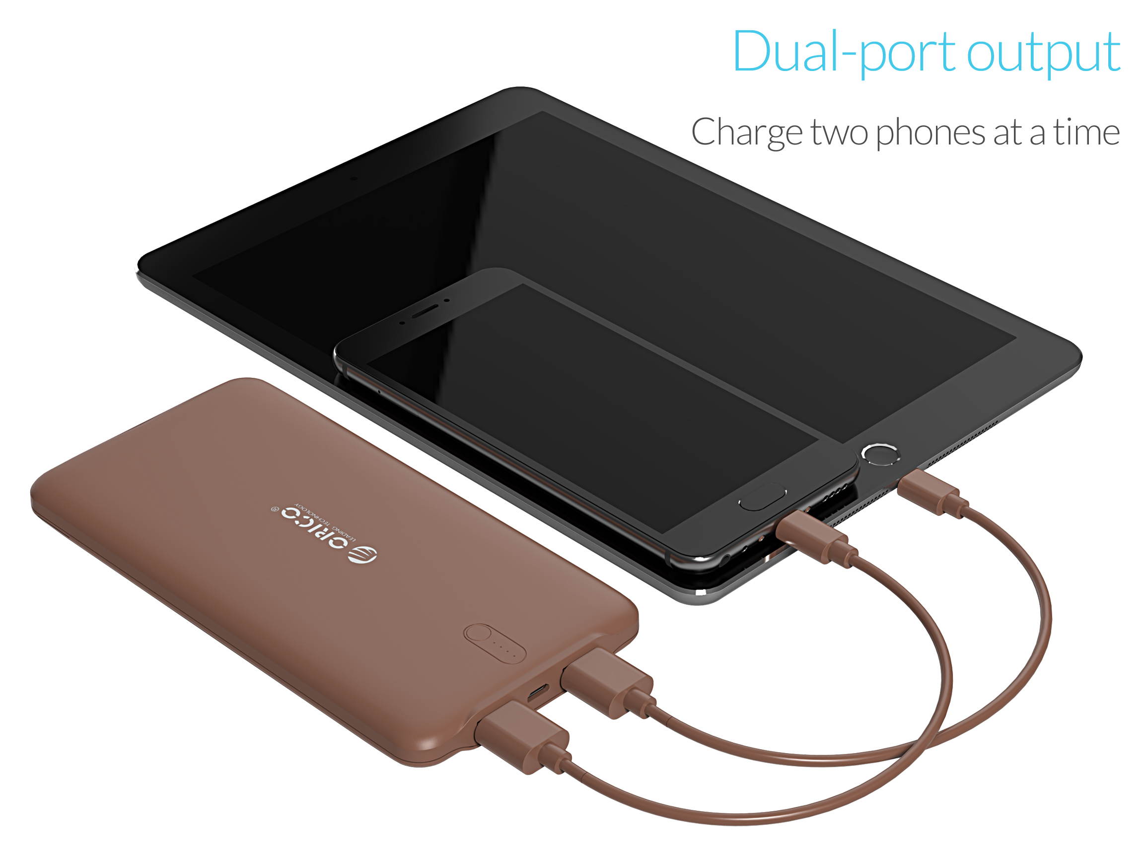 ORICO  Ultra Slim High Capacity Travel Battery Portable 10000mAh Pack Power Bank Dual USB 5V2.4A Charger with LED Power Indicator
Technology for iPhone, Samsung Galaxy and More -White (D10000)