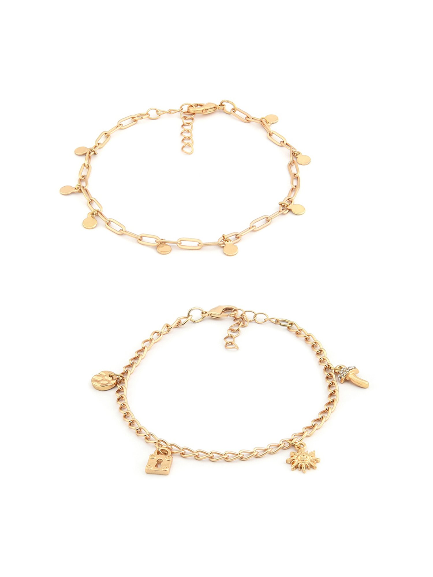 Zaveri Pearls Gold Tone Set of 5 Contemporary Stackable Bracelets-ZPFK11517
